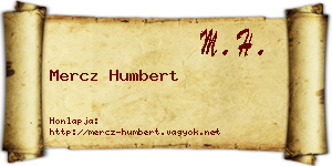 Mercz Humbert névjegykártya